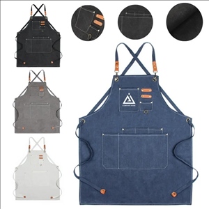 Cotton Canvas Cross Back Adjustable Kitchen Apron
